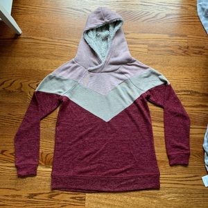 Tri-Colored Hooded Sweater